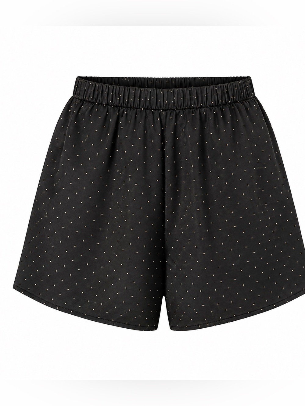 Lilac + London Women’s XXL Black Gold Polka Dot Satin Lounge Pajama Shorts